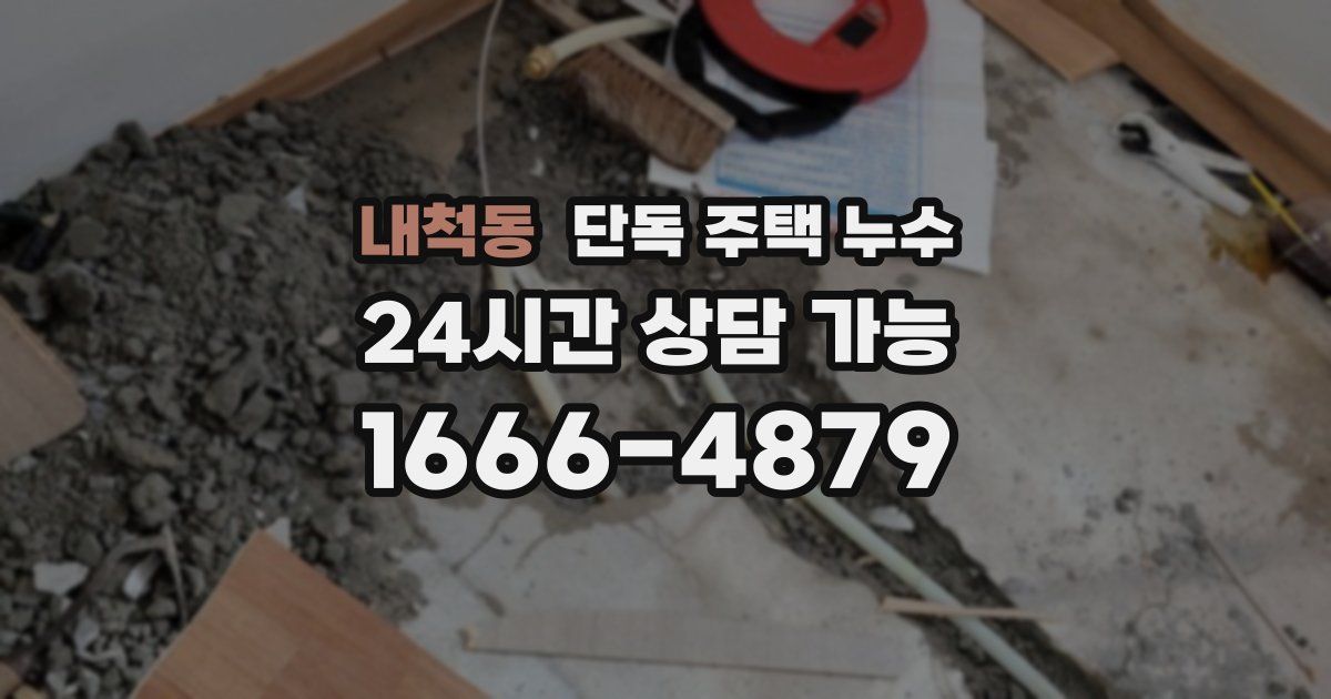 내척동 단독 주택 누수