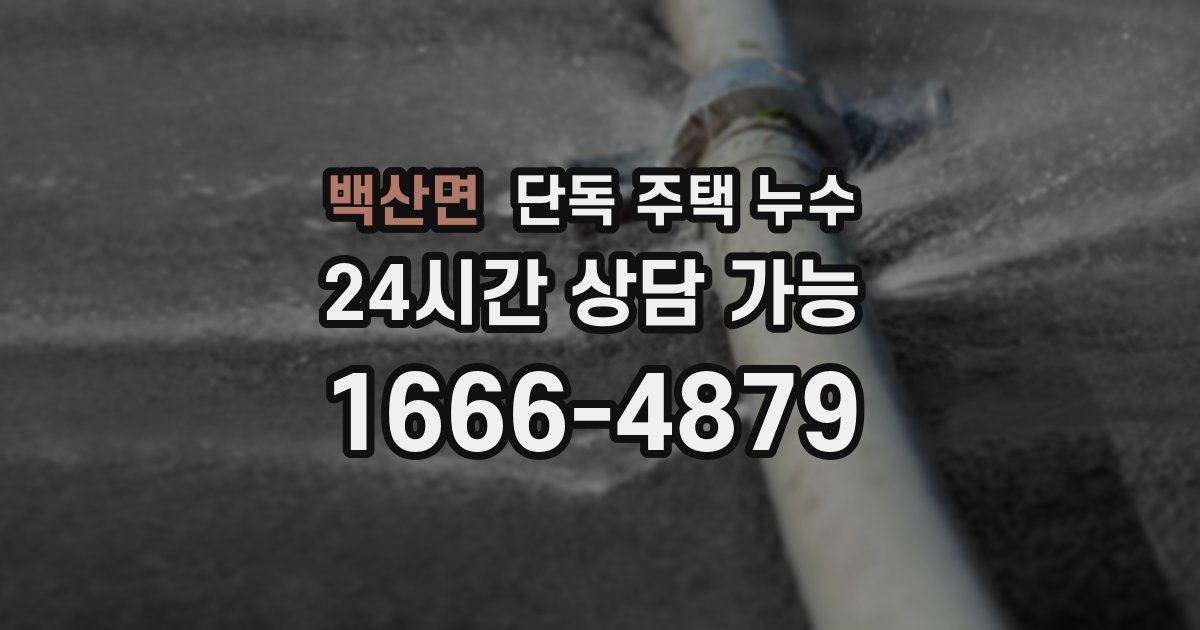 백산면 단독 주택 누수