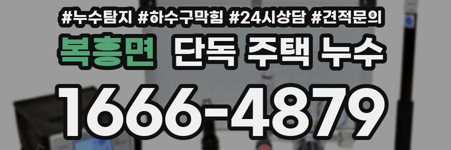 복흥면 단독 주택 누수