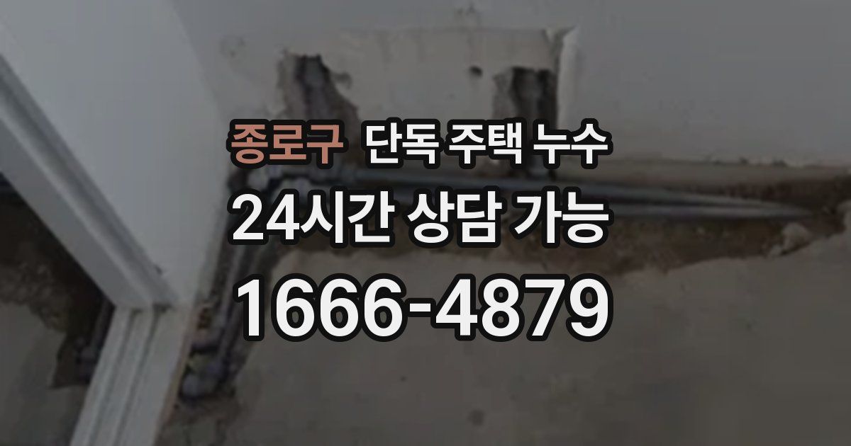 종로구 단독 주택 누수