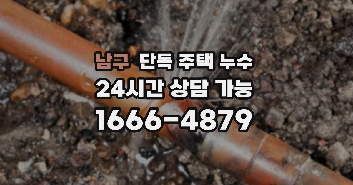 남구 단독 주택 누수