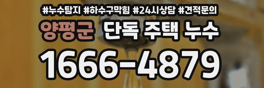 양평군 단독 주택 누수