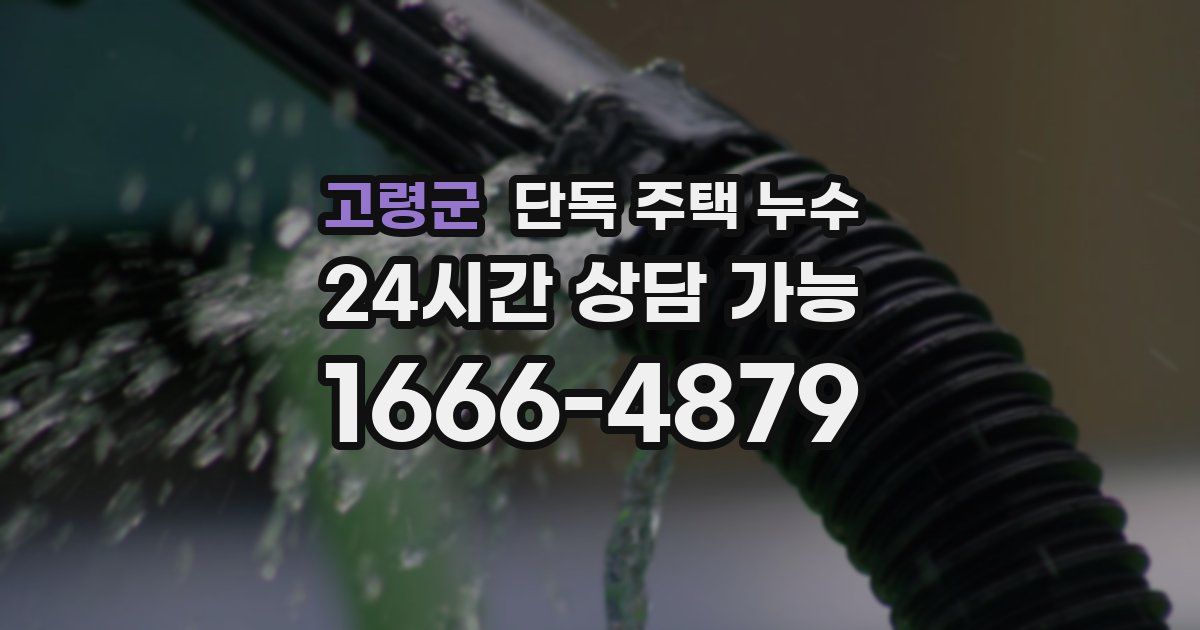 고령군 단독 주택 누수