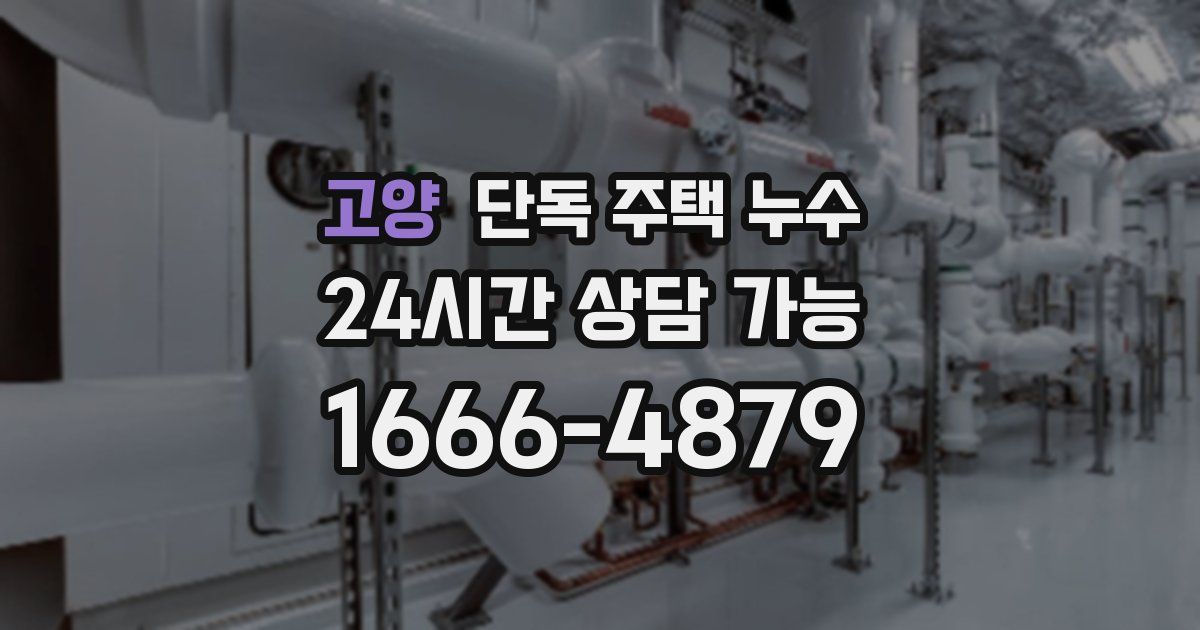 고양 단독 주택 누수