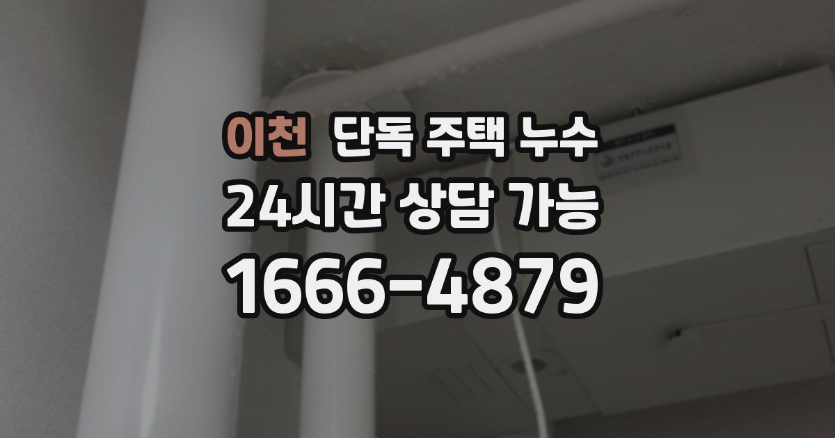 이천 단독 주택 누수