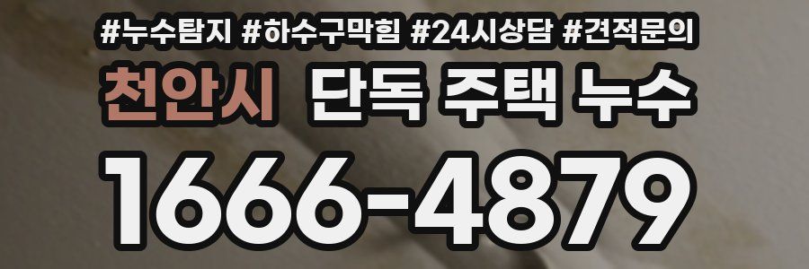 천안시 단독 주택 누수