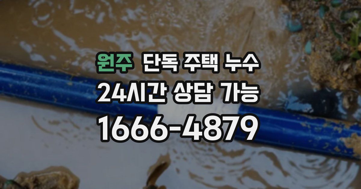 원주 단독 주택 누수