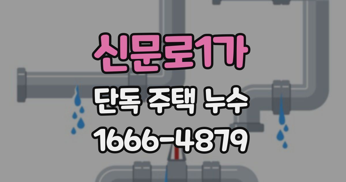 신문로1가 단독 주택 누수