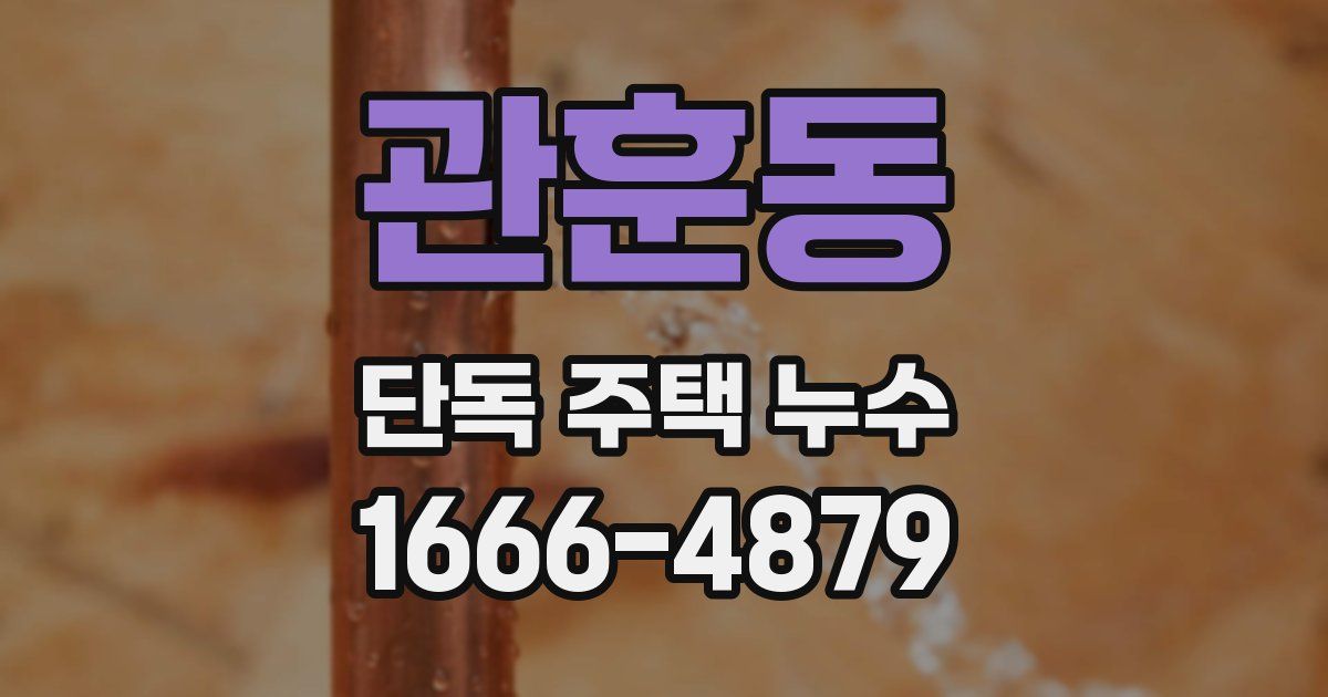 관훈동 단독 주택 누수