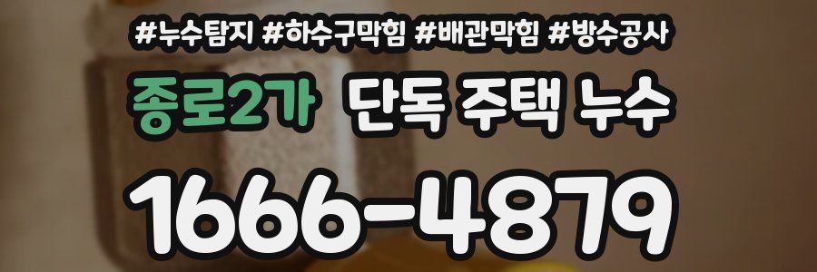 종로2가 단독 주택 누수