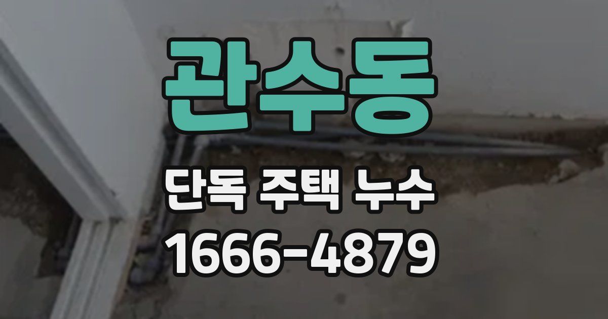 관수동 단독 주택 누수