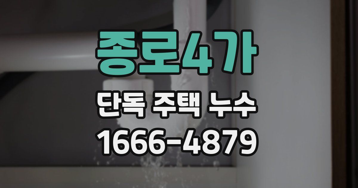 종로4가 단독 주택 누수