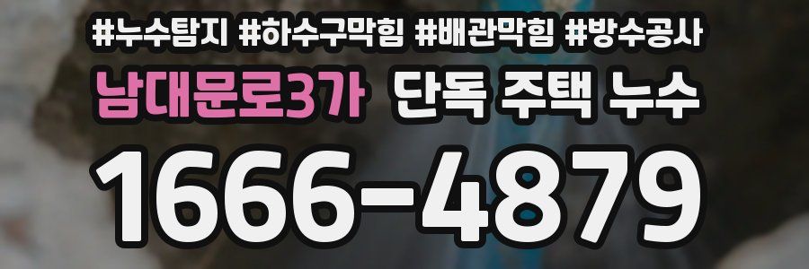 남대문로3가 단독 주택 누수