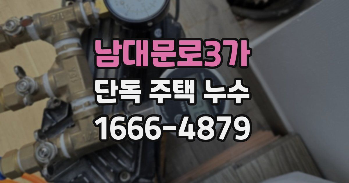 남대문로3가 단독 주택 누수