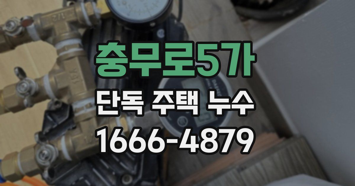 충무로5가 단독 주택 누수