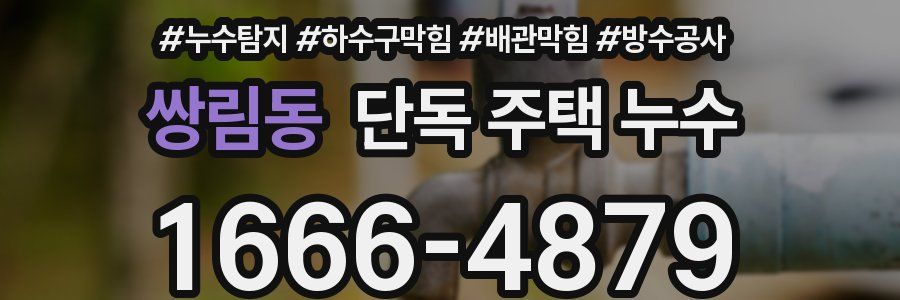 쌍림동 단독 주택 누수