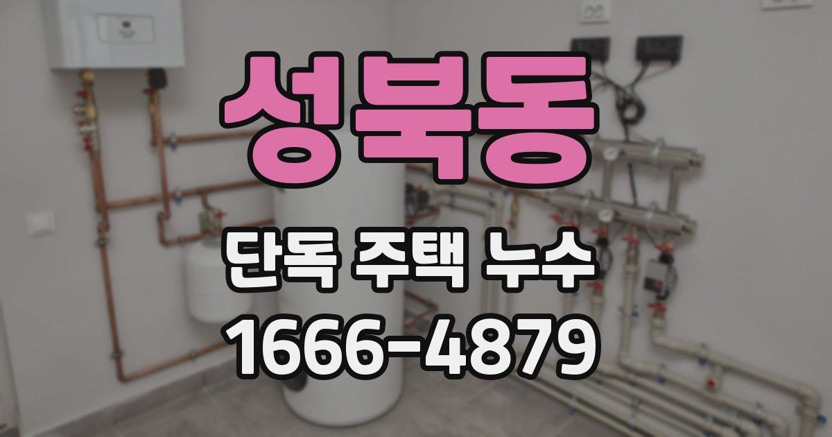 성북동 단독 주택 누수