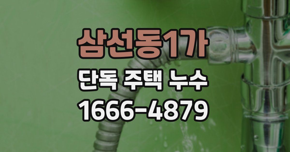 삼선동1가 단독 주택 누수