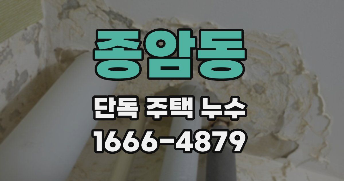 종암동 단독 주택 누수