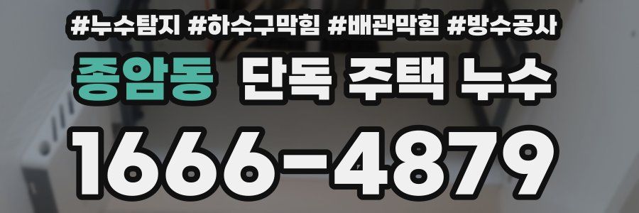 종암동 단독 주택 누수