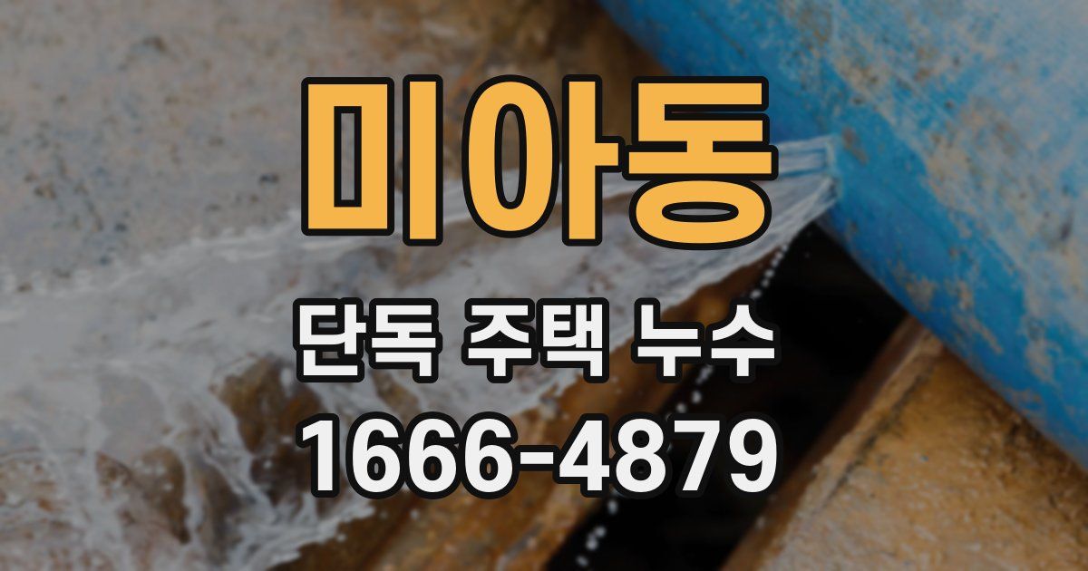 미아동 단독 주택 누수