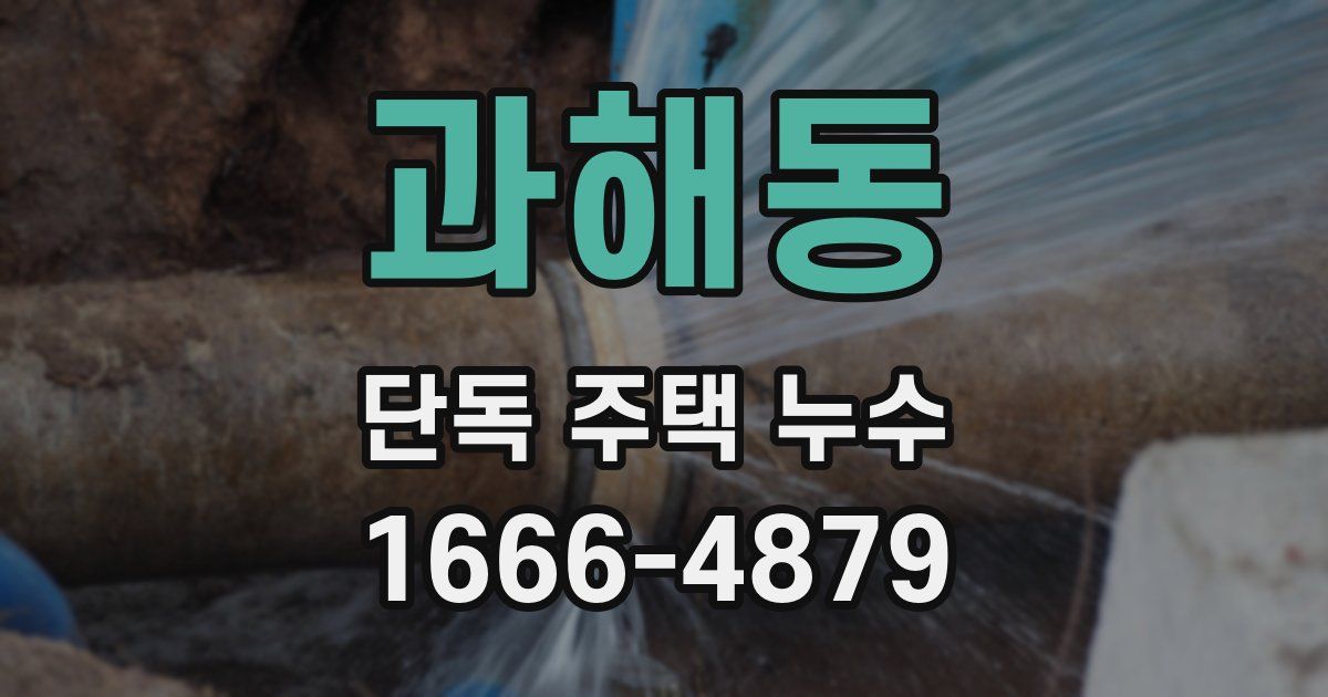 과해동 단독 주택 누수