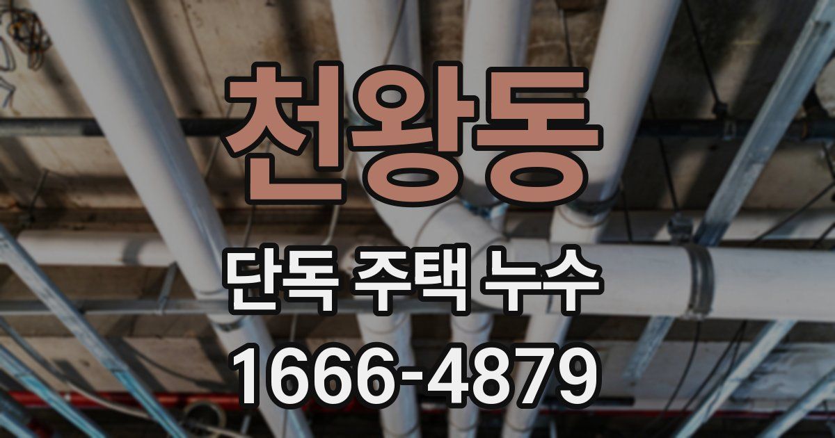 천왕동 단독 주택 누수