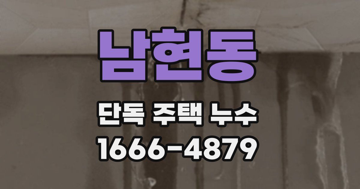 남현동 단독 주택 누수