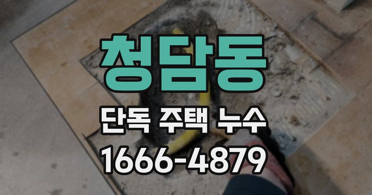 청담동 단독 주택 누수