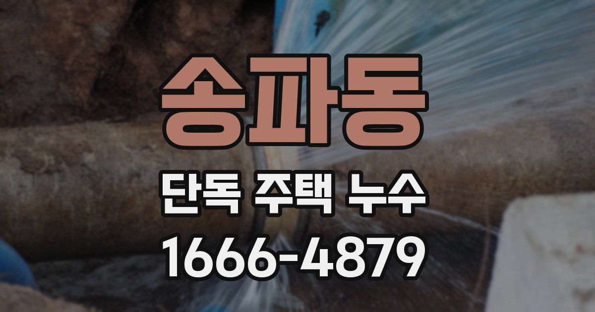 송파동 단독 주택 누수