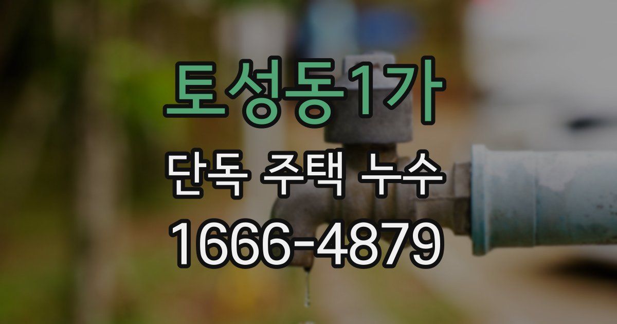 토성동1가 단독 주택 누수