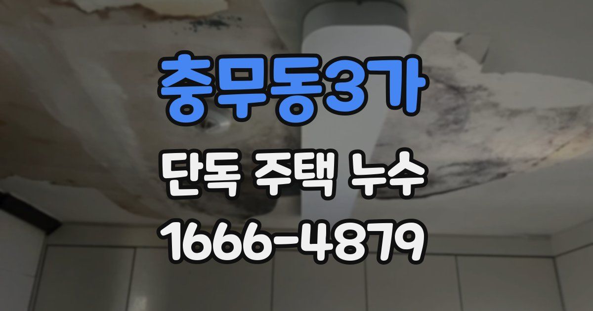 충무동3가 단독 주택 누수