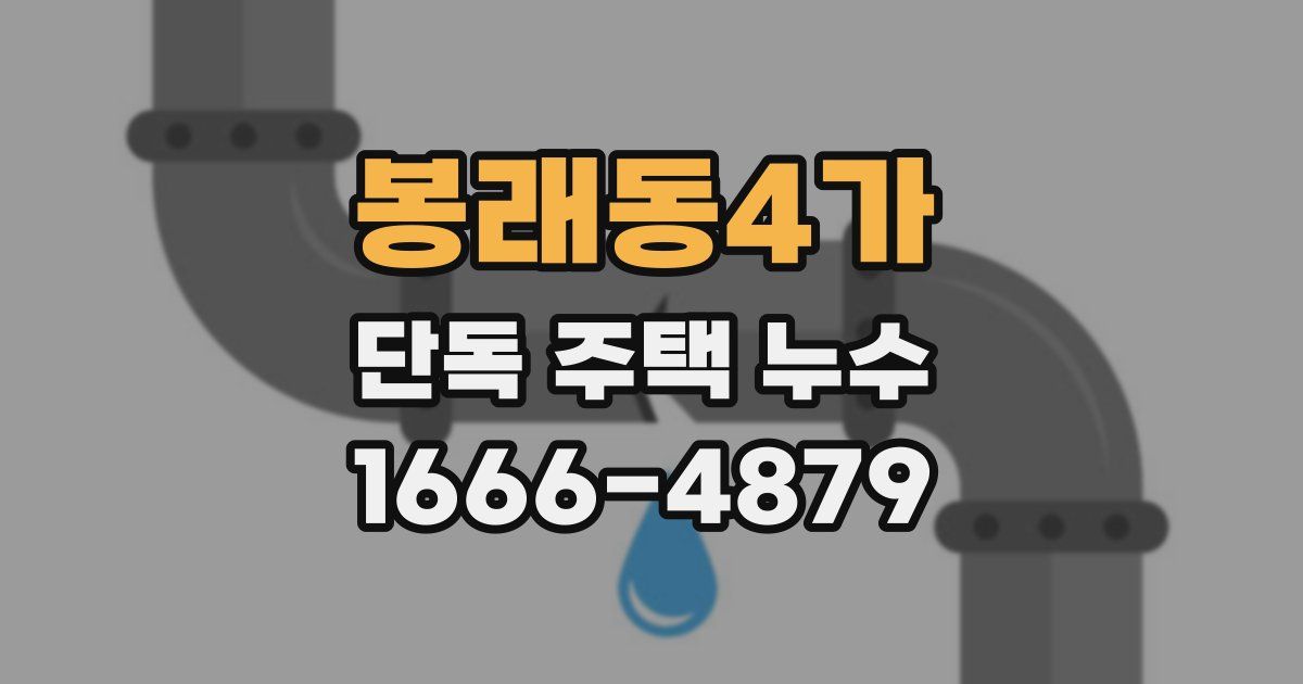 봉래동4가 단독 주택 누수