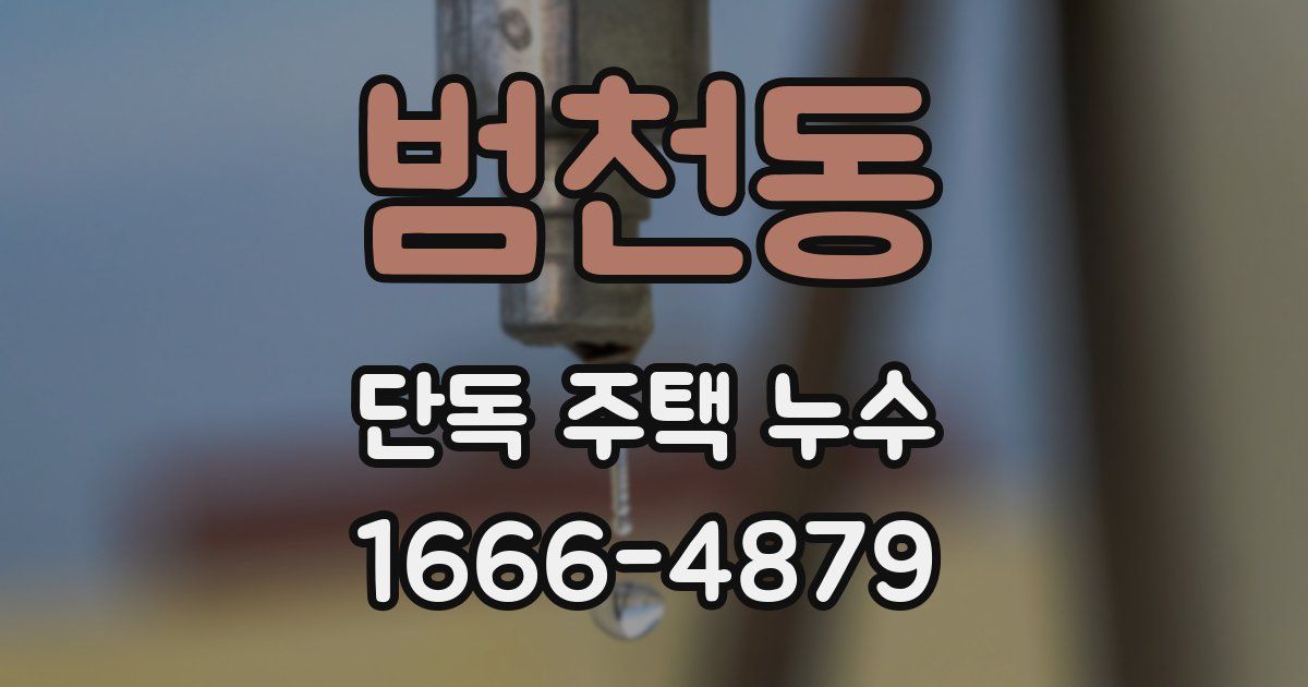 범천동 단독 주택 누수