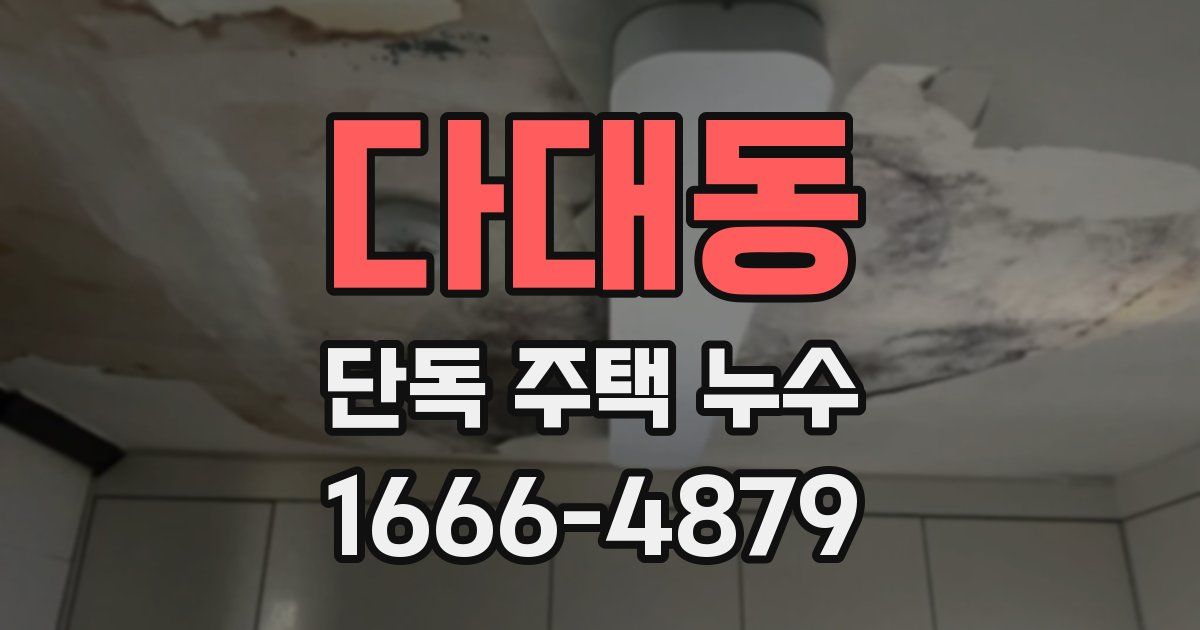 다대동 단독 주택 누수