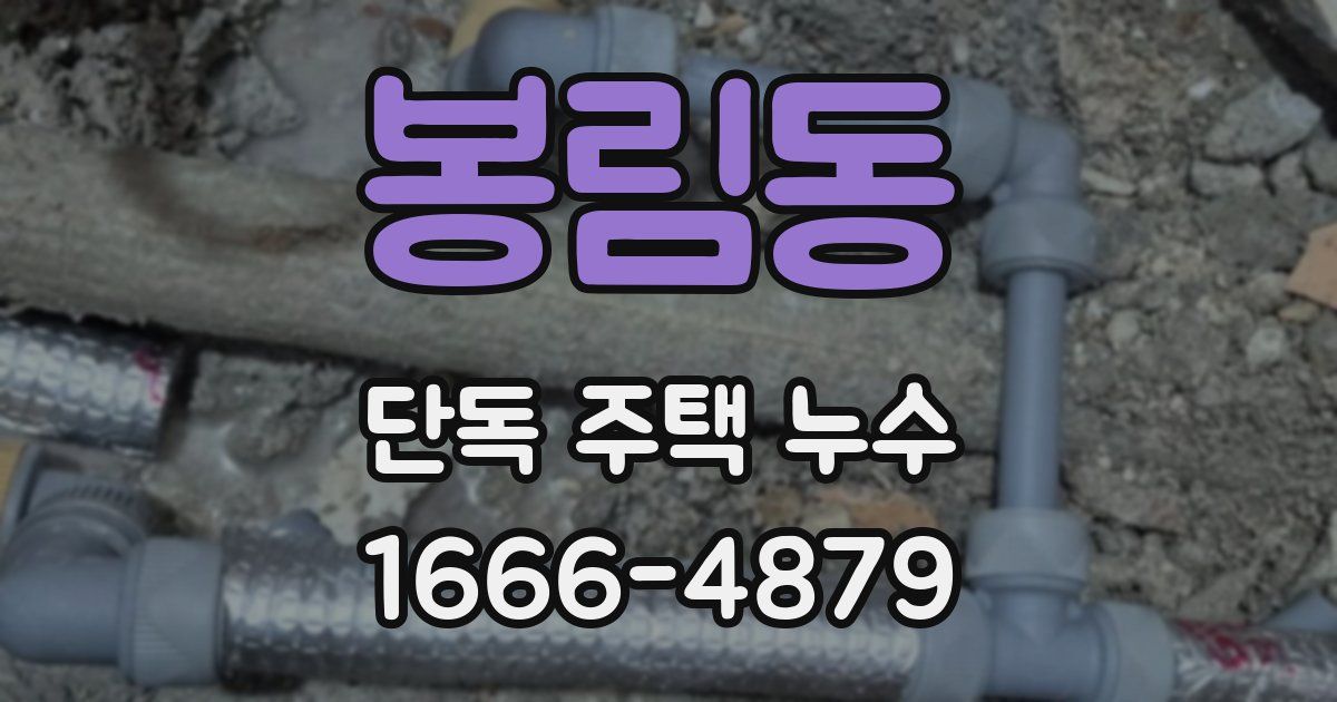 봉림동 단독 주택 누수