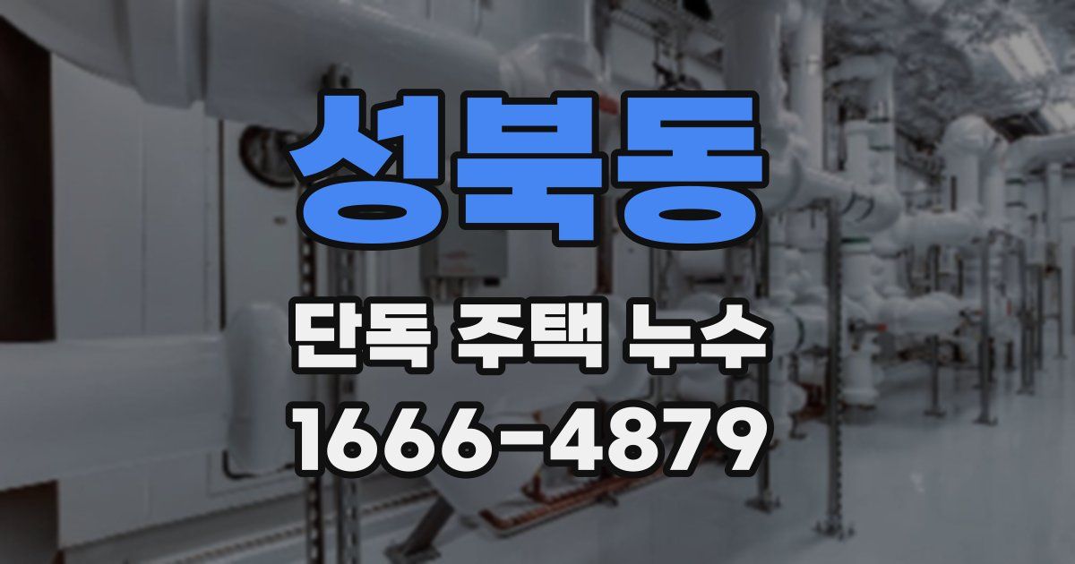 성북동 단독 주택 누수