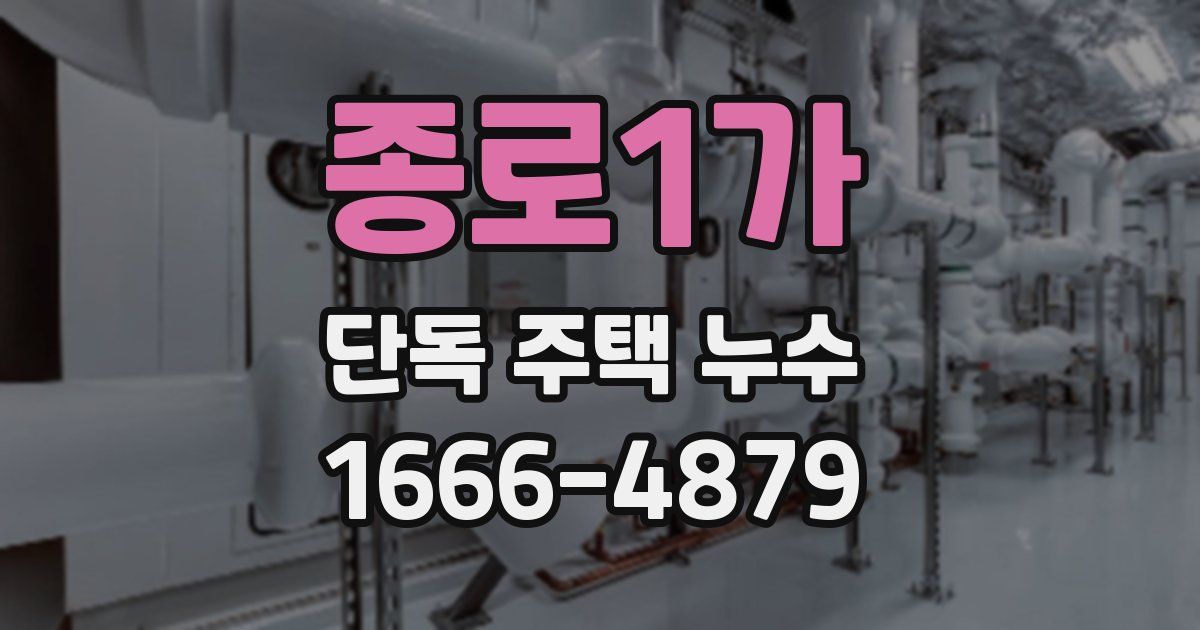 종로1가 단독 주택 누수