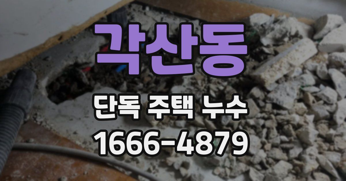 각산동 단독 주택 누수