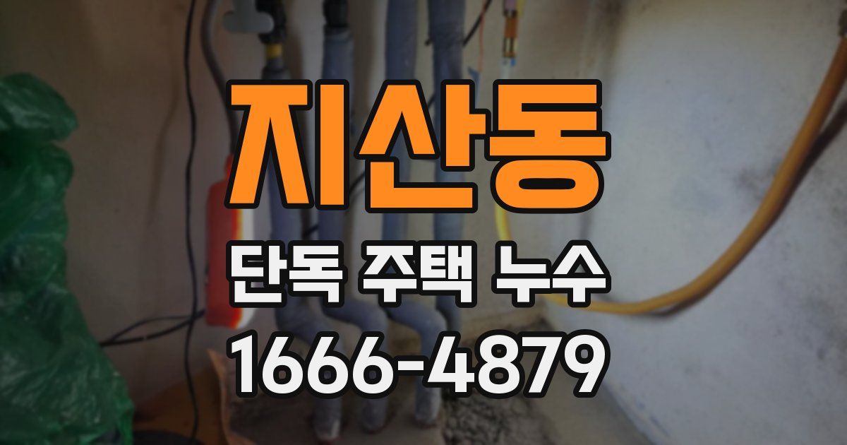 지산동 단독 주택 누수
