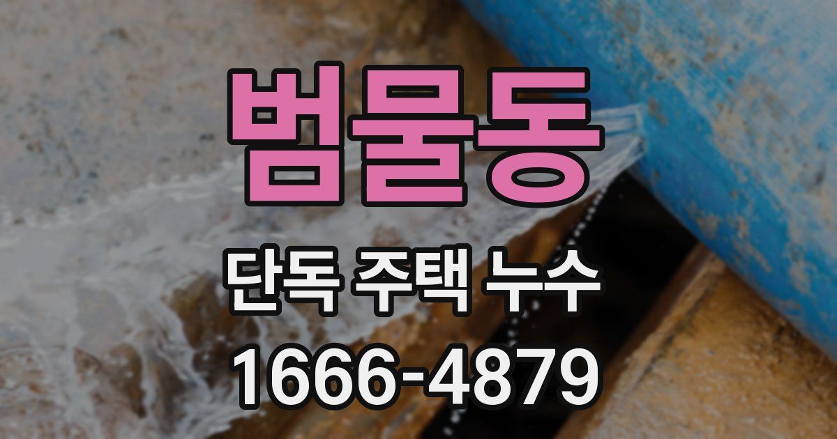 범물동 단독 주택 누수