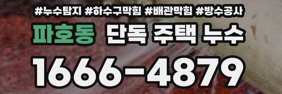 파호동 단독 주택 누수