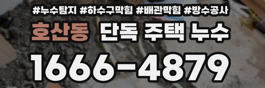 호산동 단독 주택 누수