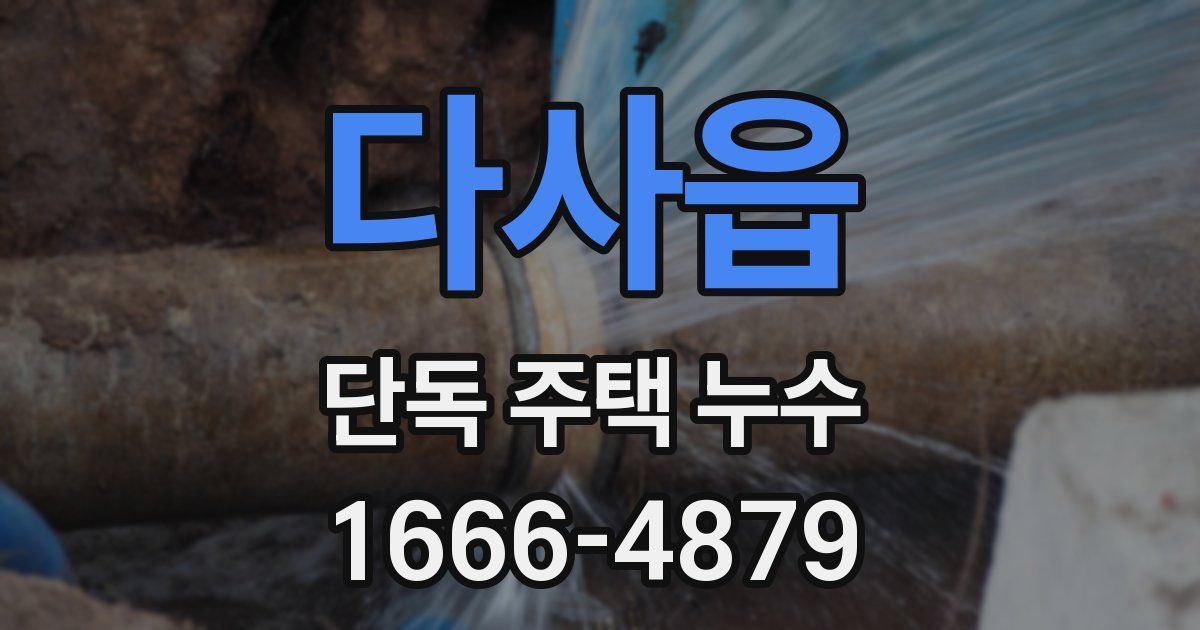 다사읍 단독 주택 누수