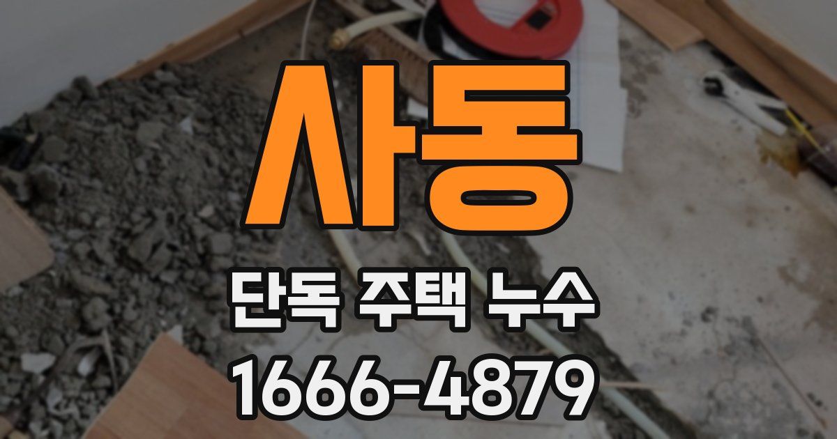 사동 단독 주택 누수