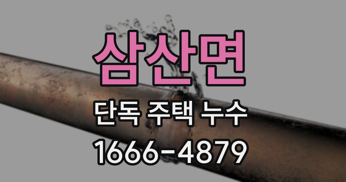 삼산면 단독 주택 누수