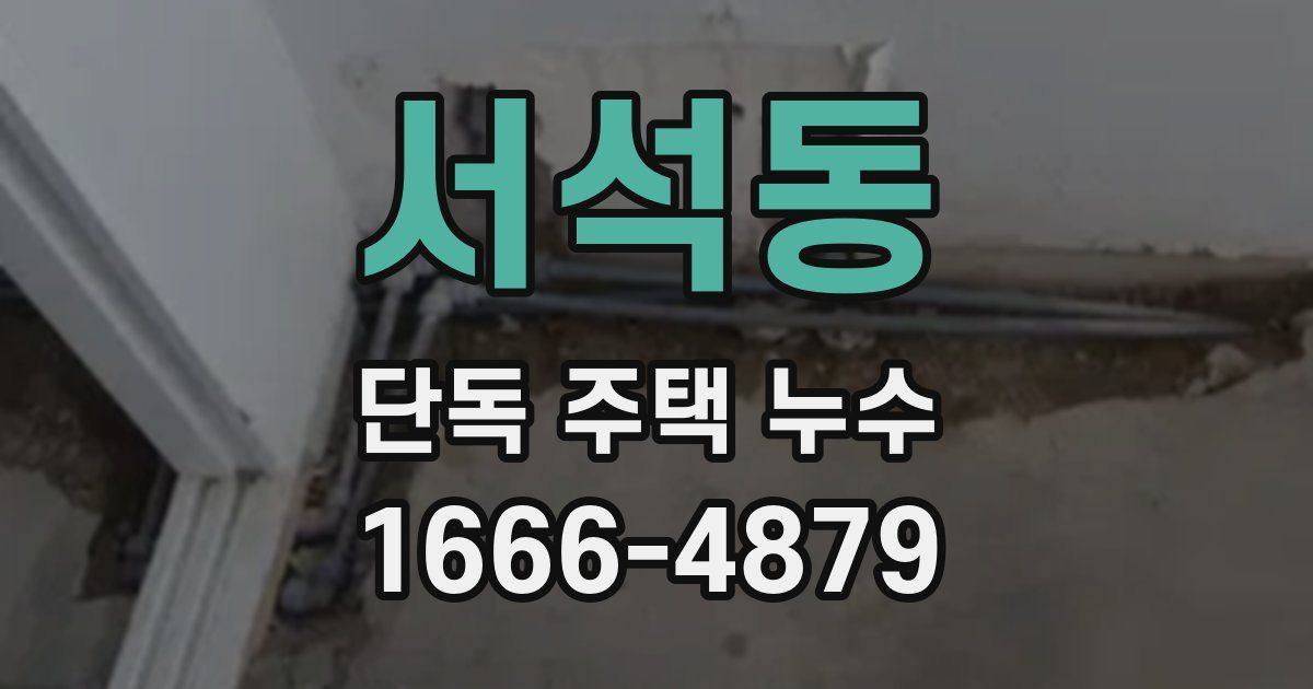 서석동 단독 주택 누수