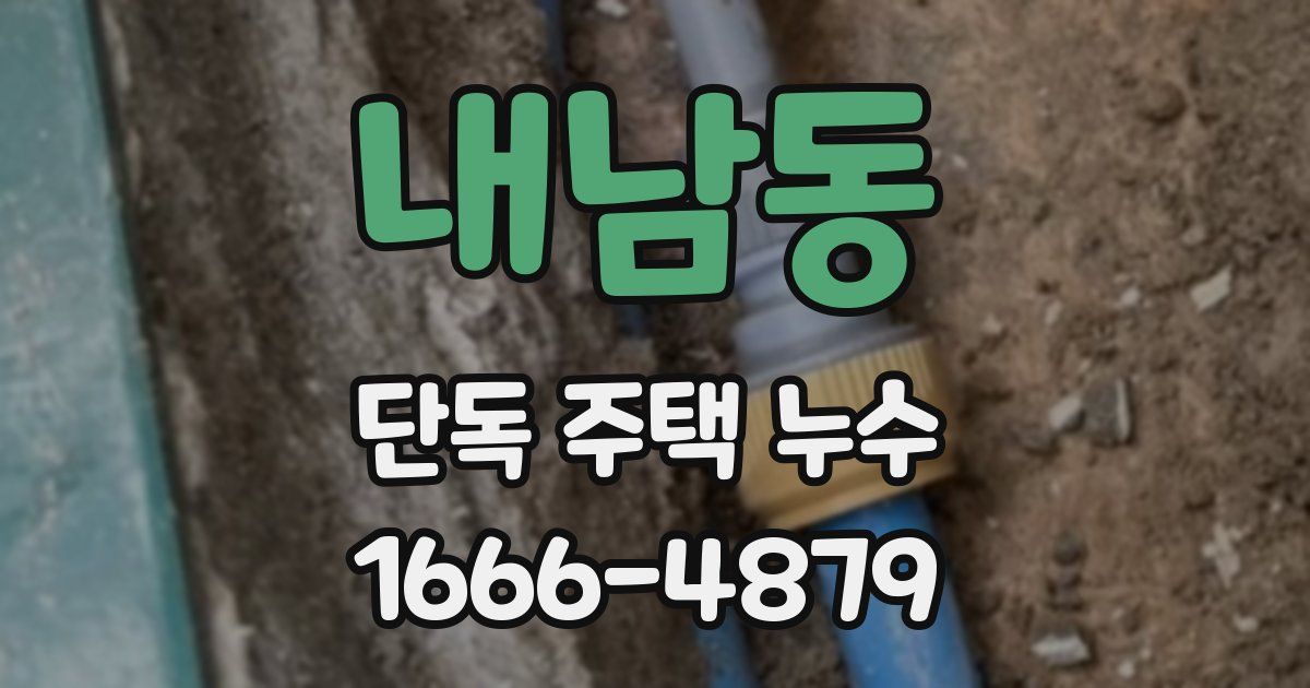 내남동 단독 주택 누수