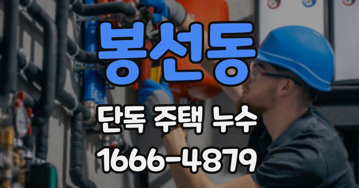 봉선동 단독 주택 누수
