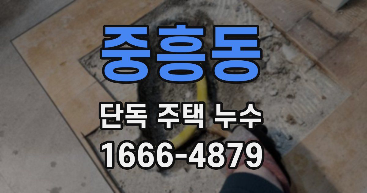 중흥동 단독 주택 누수